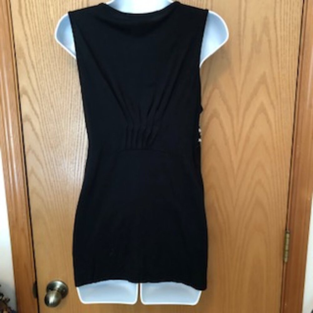 Vintage Embellished Design History Sleeveless Jeweled, Beaded Black Tank Large L - Picture 5 of 7